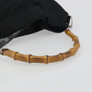 GUCCI Bamboo Hand Bag Nylon Black Silver 001 1998 1577 Auth bs36284-7