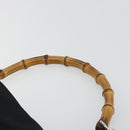 GUCCI Bamboo Hand Bag Nylon Black Silver 001 1998 1577 Auth bs36284-8