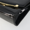 BALLY Chain Shoulder Bag Patent Leather Black Gold Auth bs36285A-10