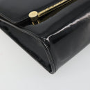 BALLY Chain Shoulder Bag Patent Leather Black Gold Auth bs36285A-11