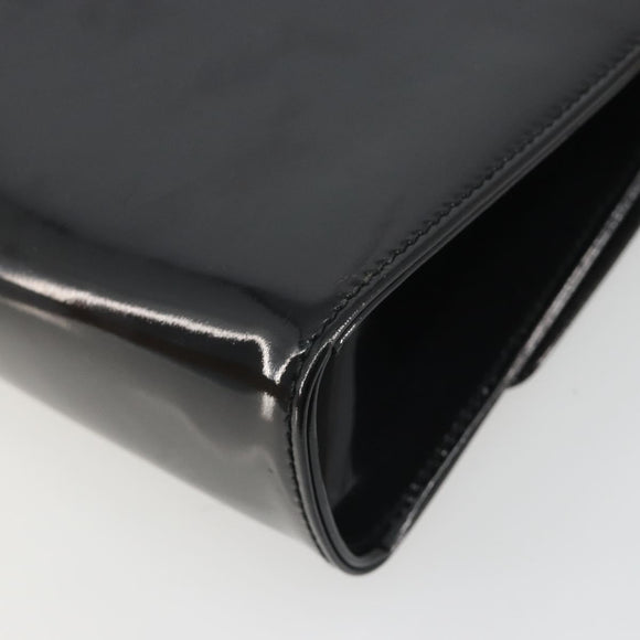 BALLY Chain Shoulder Bag Patent Leather Black Gold Auth bs36285A