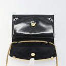 BALLY Chain Shoulder Bag Patent Leather Black Gold Auth bs36285A-15