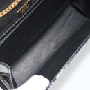 BALLY Chain Shoulder Bag Patent Leather Black Gold Auth bs36285A-17