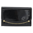 BALLY Chain Shoulder Bag Patent Leather Black Gold Auth bs36285A-2