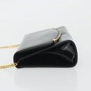 BALLY Chain Shoulder Bag Patent Leather Black Gold Auth bs36285A-5