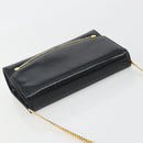 BALLY Chain Shoulder Bag Patent Leather Black Gold Auth bs36285A-6
