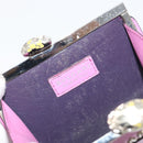 BVLGARI Coin Purse Leather Pink Silver Auth bs36286-18