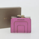 BVLGARI Coin Purse Leather Pink Silver Auth bs36286-12