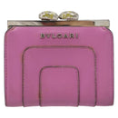 BVLGARI Coin Purse Leather Pink Silver Auth bs36286-13