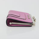 BVLGARI Coin Purse Leather Pink Silver Auth bs36286-3
