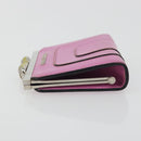 BVLGARI Coin Purse Leather Pink Silver Auth bs36286-4