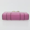 BVLGARI Coin Purse Leather Pink Silver Auth bs36286-6
