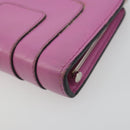 BVLGARI Coin Purse Leather Pink Silver Auth bs36286-7