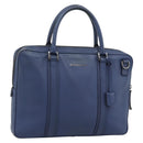 BURBERRY Business Bag Leather Blue Silver Auth bs36287-1