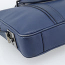 BURBERRY Business Bag Leather Blue Silver Auth bs36287-16