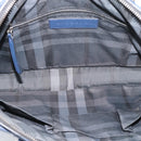 BURBERRY Business Bag Leather Blue Silver Auth bs36287-12