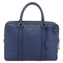BURBERRY Business Bag Leather Blue Silver Auth bs36287-13