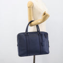 BURBERRY Business Bag Leather Blue Silver Auth bs36287-23