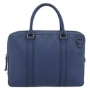 BURBERRY Business Bag Leather Blue Silver Auth bs36287-2
