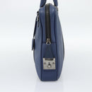 BURBERRY Business Bag Leather Blue Silver Auth bs36287-4