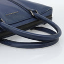 BURBERRY Business Bag Leather Blue Silver Auth bs36287-7