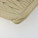 Miu Miu Matelasse Shoulder Bag Leather Beige Gold Auth bs36288-11