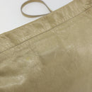 Miu Miu Matelasse Shoulder Bag Leather Beige Gold Auth bs36288-15
