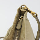 Miu Miu Matelasse Shoulder Bag Leather Beige Gold Auth bs36288-18