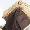 Miu Miu Matelasse Shoulder Bag Leather Beige Gold Auth bs36288-22