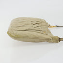 Miu Miu Matelasse Shoulder Bag Leather Beige Gold Auth bs36288-4