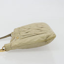 Miu Miu Matelasse Shoulder Bag Leather Beige Gold Auth bs36288-5