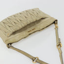 Miu Miu Matelasse Shoulder Bag Leather Beige Gold Auth bs36288-6