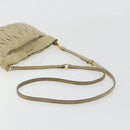 Miu Miu Matelasse Shoulder Bag Leather Beige Gold Auth bs36288-7