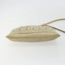 Miu Miu Matelasse Shoulder Bag Leather Beige Gold Auth bs36288-9