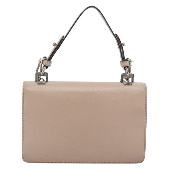 PRADA Hand Bag Safiano Leather 2way Pink Silver Auth bs36289