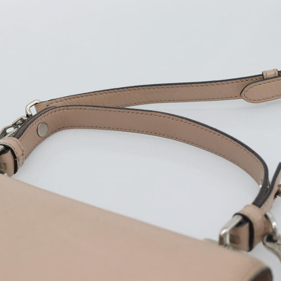 PRADA Hand Bag Safiano Leather 2way Pink Silver Auth bs36289