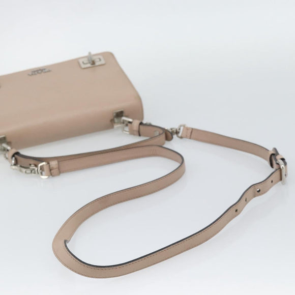 PRADA Hand Bag Safiano Leather 2way Pink Silver Auth bs36289