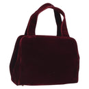 PRADA Hand Bag Velor Red Silver Auth bs36290-1