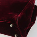 PRADA Hand Bag Velor Red Silver Auth bs36290-10
