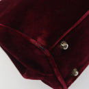 PRADA Hand Bag Velor Red Silver Auth bs36290-11