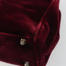 PRADA Hand Bag Velor Red Silver Auth bs36290-12