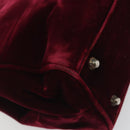 PRADA Hand Bag Velor Red Silver Auth bs36290-13