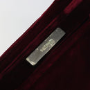 PRADA Hand Bag Velor Red Silver Auth bs36290-14