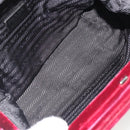 PRADA Hand Bag Velor Red Silver Auth bs36290-16