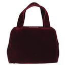 PRADA Hand Bag Velor Red Silver Auth bs36290-2