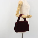 PRADA Hand Bag Velor Red Silver Auth bs36290-22
