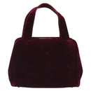 PRADA Hand Bag Velor Red Silver Auth bs36290-3