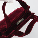 PRADA Hand Bag Velor Red Silver Auth bs36290-6