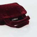 PRADA Hand Bag Velor Red Silver Auth bs36290-7