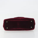 PRADA Hand Bag Velor Red Silver Auth bs36290-9